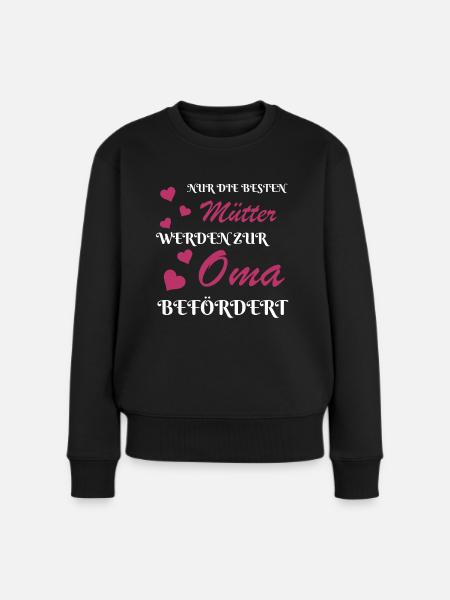 Zur Oma befördert - Frauen Premium Bio Pullover - Schwarz
