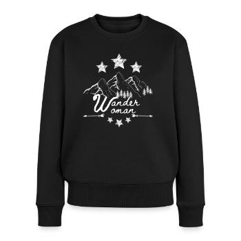 Wander Woman - Frauen Premium Bio Pullover - Schwarz - Vorne - Julia (174cm)