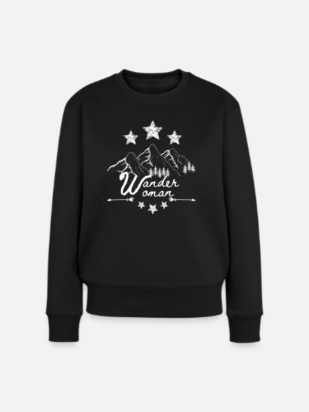 Wander Woman - Frauen Premium Bio Pullover - Schwarz