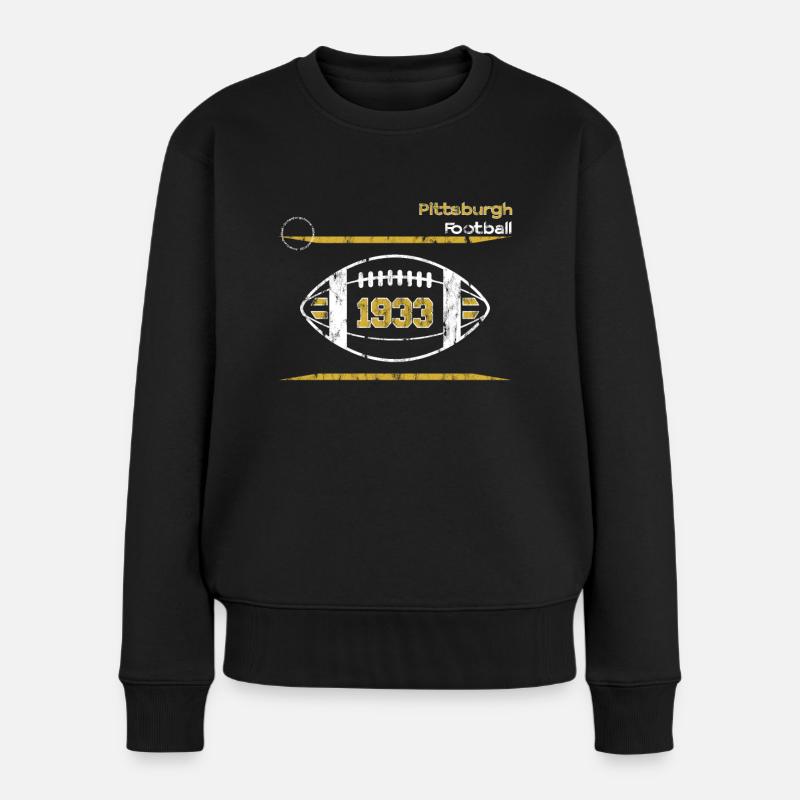 Pittsburgh American Football Team Design - Frauen Premium Bio Pullover - Schwarz