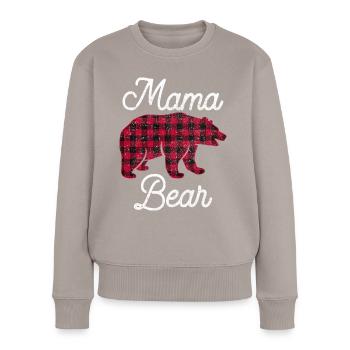 Mama Bear - Frauen Premium Bio Pullover - Taupe - Vorne - Julia (174cm)