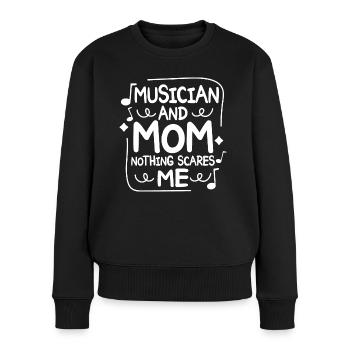 Mother musician and mother nothing scares me - Women's Premium Organic Jumper - black - Front - Julia (174cm)