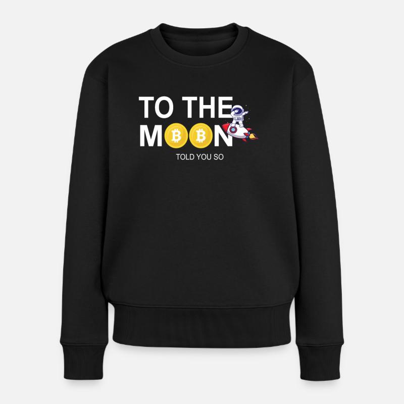Bitcoin Chart To The Moon - Frauen Premium Bio Pullover - Schwarz