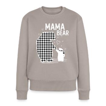 Mama Bear - Frauen Premium Bio Pullover - Taupe - Vorne - Julia (174cm)