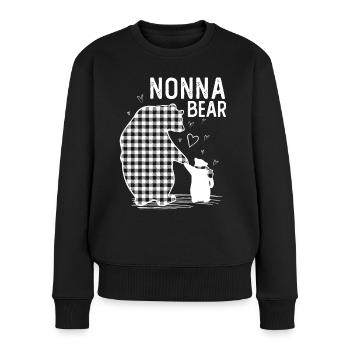 Nonna Bear - Frauen Premium Bio Pullover - Schwarz - Vorne - Julia (174cm)