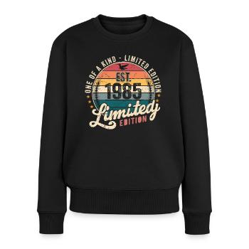 Geburtstagsgeschenk 1985 Jahrgang 1985 Retro 1985 - Frauen Premium Bio Pullover - Schwarz - Vorne - Julia (174cm)
