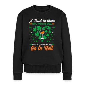 Toast cheers to all who wish me well! - Women's Premium Organic Jumper - black - Front - Julia (174cm)