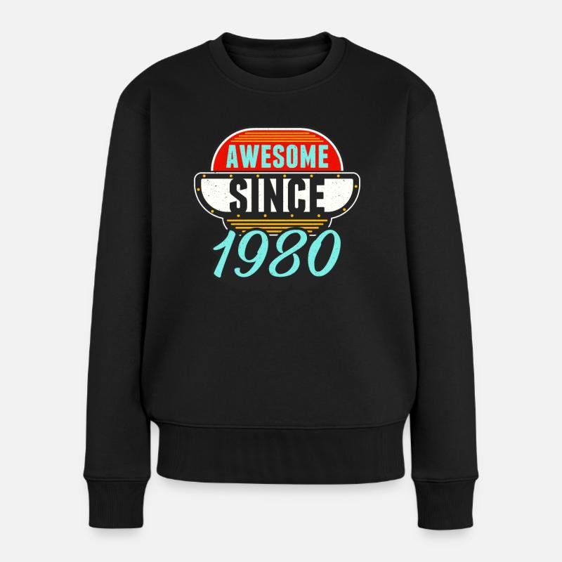 Genial seit 1980 43. Geburtstag - Frauen Premium Bio Pullover - Schwarz