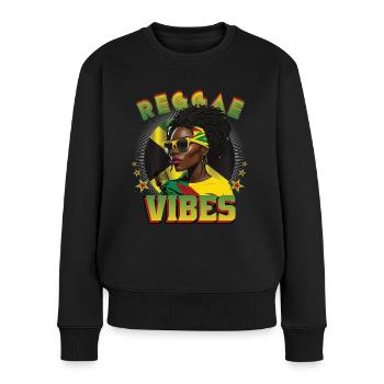 Reggae Vibes, Rastagirl - Frauen Premium Bio Pullover - Schwarz - Vorne - Julia (174cm)