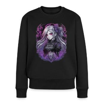 Fille d’anime gothique - Pull Premium bio Femme - noir - Devant - Julia (174cm)