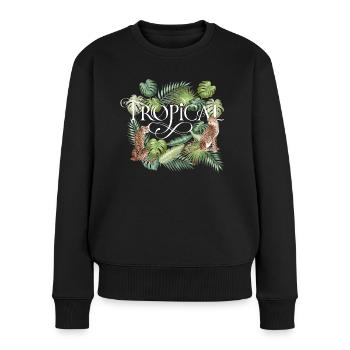 Tropical Summer - Frauen Premium Bio Pullover - Schwarz - Vorne - Julia (174cm)