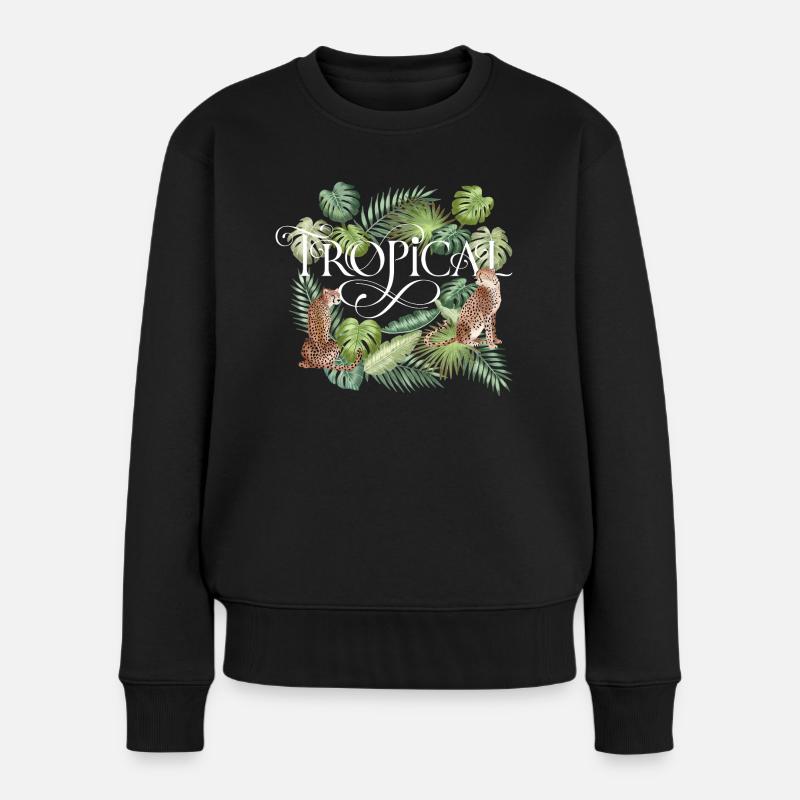 Tropical Summer - Frauen Premium Bio Pullover - Schwarz