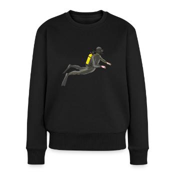 Scuba Diving Ocean Snorkel Male Scuba Diver Gift - Women's Premium Organic Jumper - black - Front - Julia (174cm)
