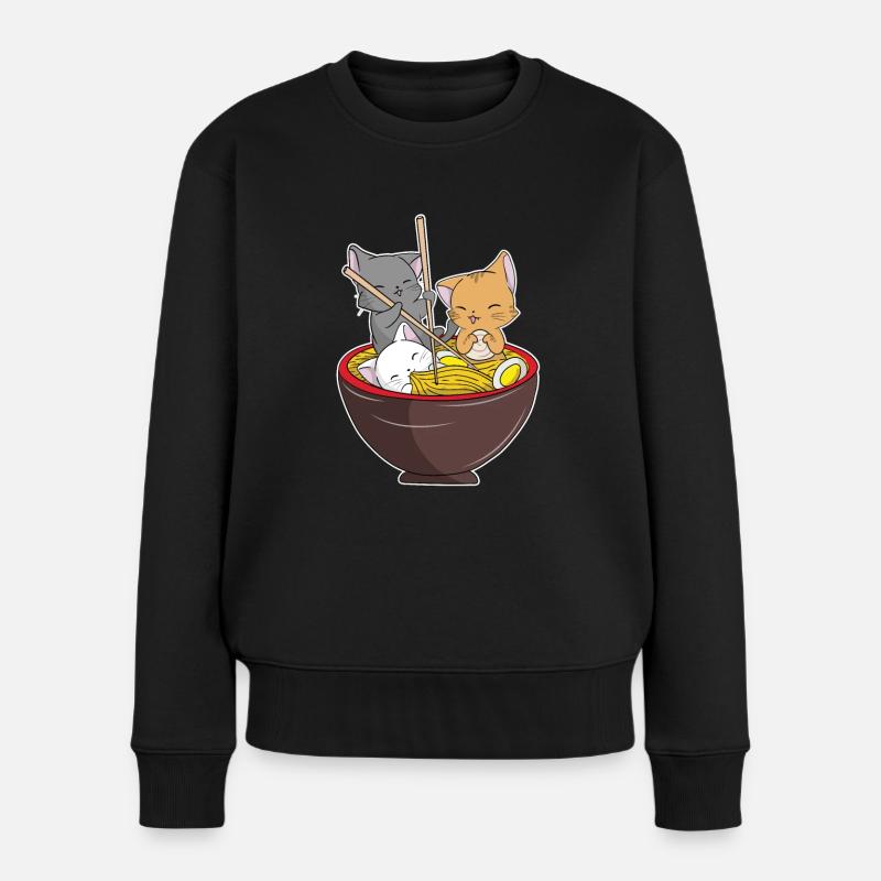Ramen chats Anime costume idées cadeaux - Pull Premium bio Femme - noir