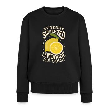 Limonade für einen Zitronenliebhaber - Frauen Premium Bio Pullover - Schwarz - Vorne - Julia (174cm)
