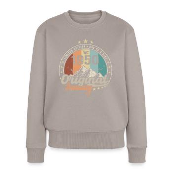 Vintage Retro Januar 1950er Geburtstagsgeschenk - Frauen Premium Bio Pullover - Taupe - Vorne - Julia (174cm)