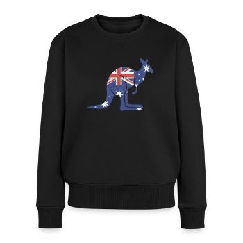 Kangaroo Känguru exotische Tiere Australien - Frauen Premium Bio Pullover - Schwarz - Vorne - Julia (174cm)