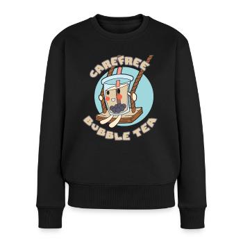 Carefree Bubble Tea - Women's Premium Organic Jumper - black - Front - Julia (174cm)