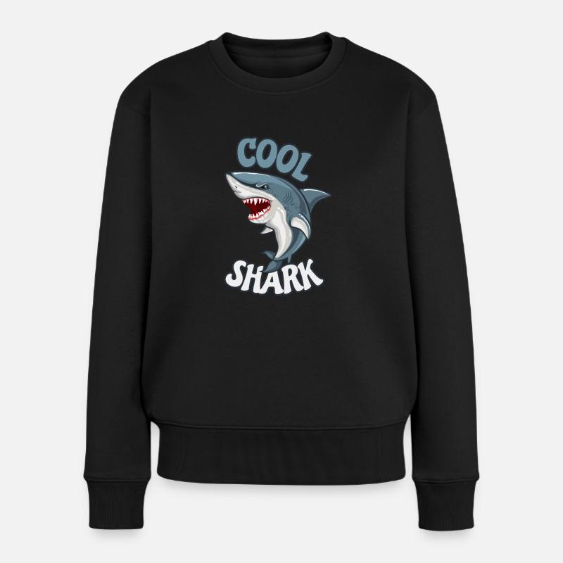 Requins cool animaux marins océan cool requin - Pull Premium bio Femme - noir