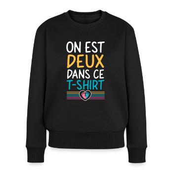 Bientôt Maman Annonce Grossesse Drôle Future Mère - Pull Premium bio Femme - noir - Devant - Julia (174cm)