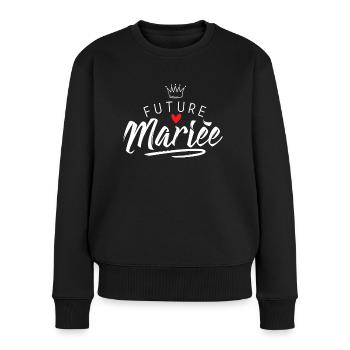 Future Mariée EVJF Cadeau Vie De Jeune Fille - Pull Premium bio Femme - noir - Devant - Julia (174cm)