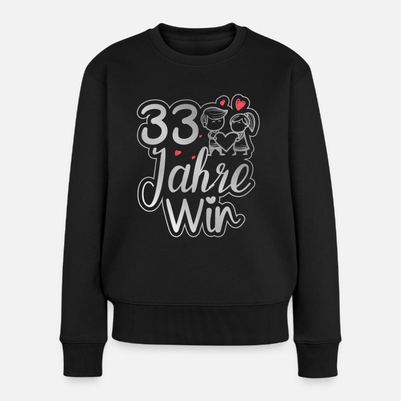 Ein perfektes Team seit 33 Jahren Hochzeitstag - Frauen Premium Bio Pullover - Schwarz