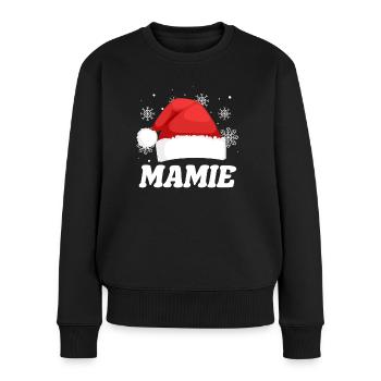 Noël Mamie Tenue Famille Assortie - Pull Premium bio Femme - noir - Devant - Julia (174cm)