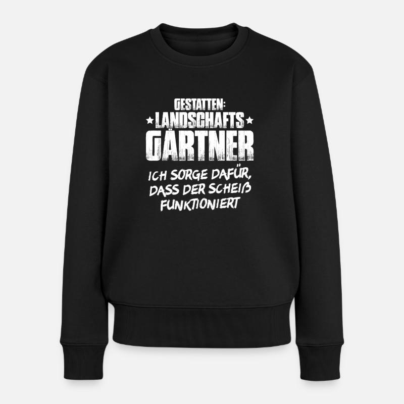Landschaftsgärtner Gartenbau Landschaftsbau Garten - Frauen Premium Bio Pullover - Schwarz