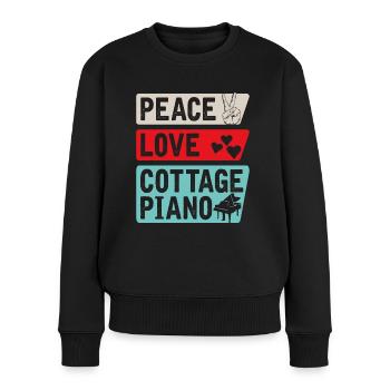 Cottage Piano Instrument Piano Lovers - Women's Premium Organic Jumper - black - Front - Julia (174cm)