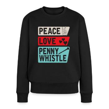 Peace Love Penny Instrument de sifflet - Pull Premium bio Femme - noir - Devant - Julia (174cm)