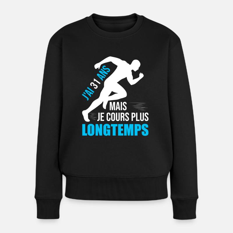 Running Cadeau Anniversaire 31 Ans Humour Coureur - Pull Premium bio Femme - noir