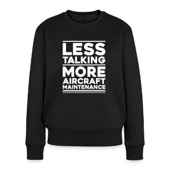 Fluggerätmechaniker Aircraft Mechanic - Frauen Premium Bio Pullover - Schwarz - Vorne - Julia (174cm)