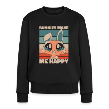 Lapin lapin animal de compagnie lapin - Pull Premium bio Femme - noir - Devant - Julia (174cm)