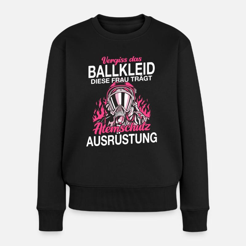 Feuerwehr Feuerwehrfrau - Frauen Premium Bio Pullover - Schwarz