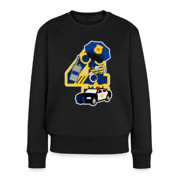 Polizei 4. Geburtstagsparty Nummer 4 - 4 Jahre - Frauen Premium Bio Pullover - Schwarz - Vorne - Julia (174cm)