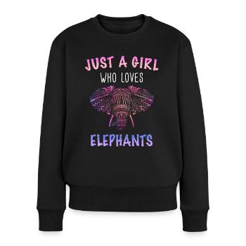 Elefant Tier Elefanten Zoo - Frauen Premium Bio Pullover - Schwarz - Vorne - Julia (174cm)