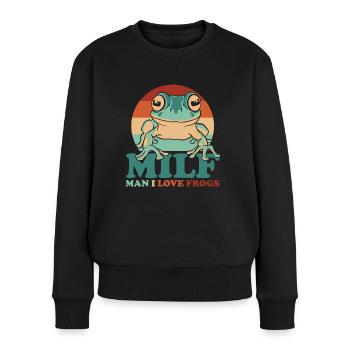Frog Toad - Women's Premium Organic Jumper - black - Front - Julia (174cm)