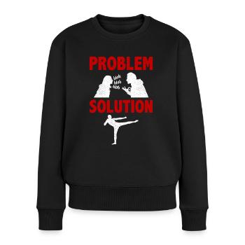 Kickboxing Kickboxer Problème Solution Hobby - Pull Premium bio Femme - noir - Devant - Julia (174cm)