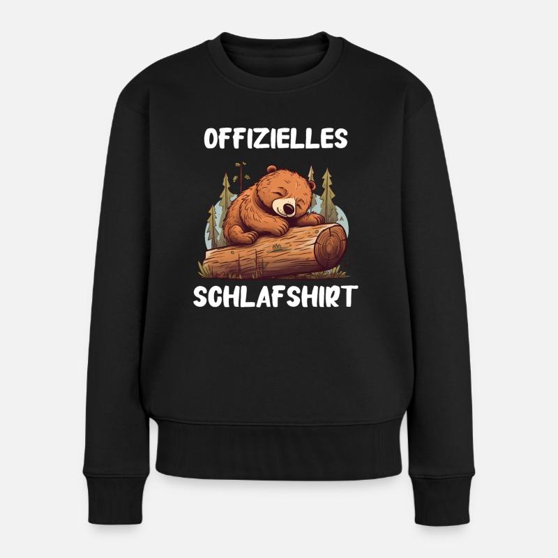 Bär Bären Grizzlybär Braunbär - Frauen Premium Bio Pullover - Schwarz