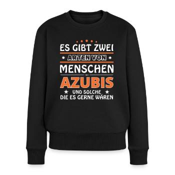 Azubis Geschenk - zwei Arten von... Design - Frauen Premium Bio Pullover - Schwarz - Vorne - Julia (174cm)