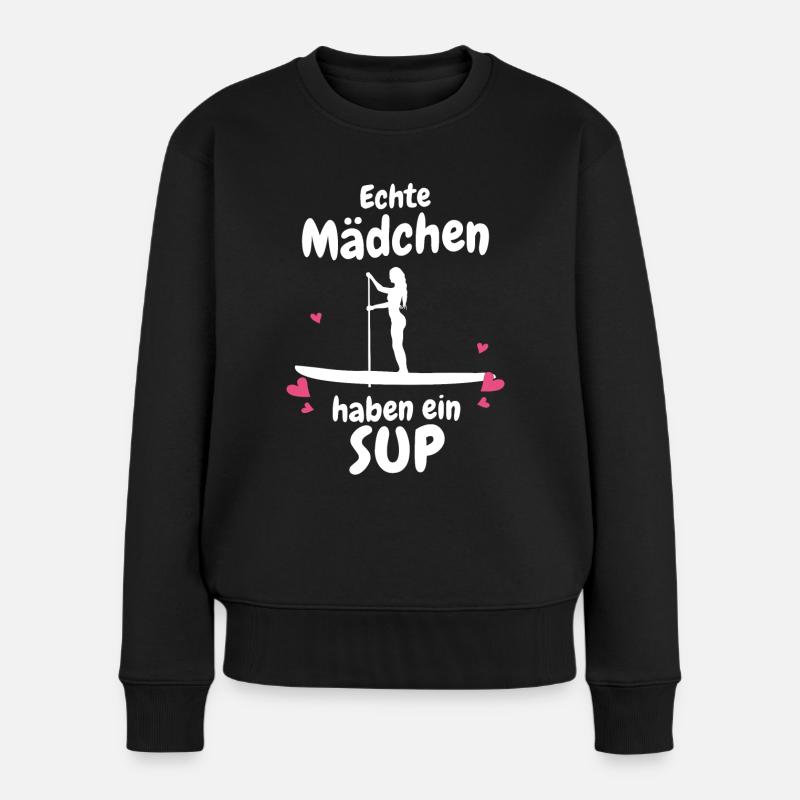 Stand up Paddle SUP Board Surfen Paddling - Frauen Premium Bio Pullover - Schwarz