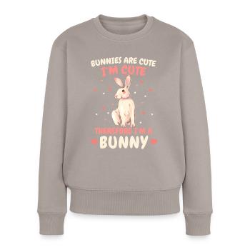 Lapin Lapin Animal Lapin - Pull Premium bio Femme - taupe - Devant - Julia (174cm)