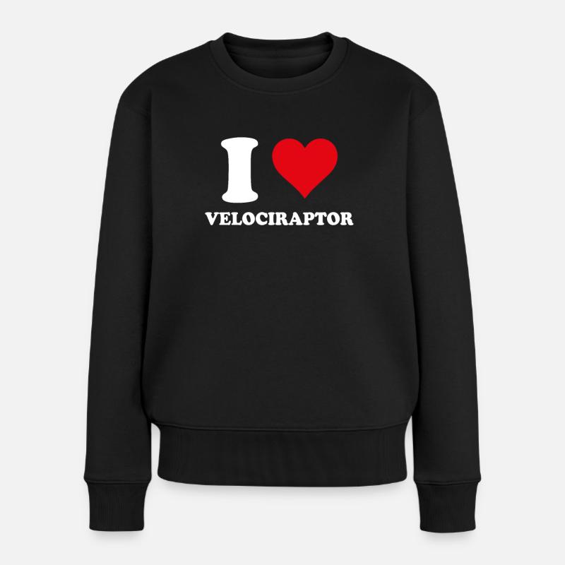 Ich mag Velociraptor Paleontology Dinosaur - Frauen Premium Bio Pullover - Schwarz