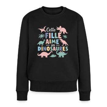 Just a Girl Who Loves Dinosaurs Gift - Women's Premium Organic Jumper - black - Front - Julia (174cm)