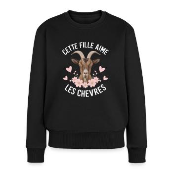 Just A Girl Who Loves Goats Humor - Women's Premium Organic Jumper - black - Front - Julia (174cm)