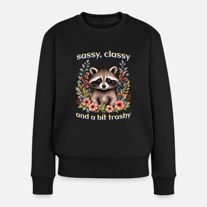 Sassy classy and a bit trashy - Women's Premium Organic Jumper - black