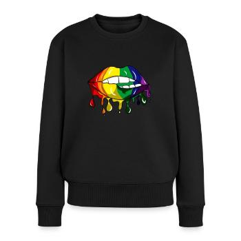 LGBT Lips Merch - Pull Premium bio Femme - noir - Devant - Julia (174cm)