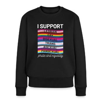 Pride And Equality Support LGBT Love Bi Cloths - Women's Premium Organic Jumper - black - Front - Julia (174cm)