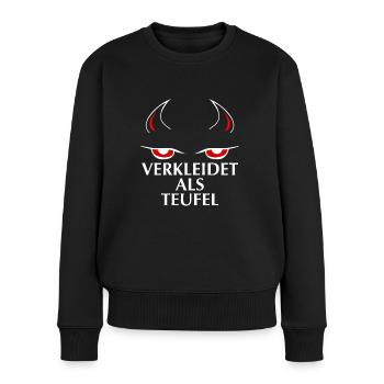 Teufel Faschings Karneval Kostüm 2020 - Frauen Premium Bio Pullover - Schwarz - Vorne - Julia (174cm)