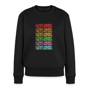 Contre le racisme contre le cadeau anti-racisme des nazis - Pull Premium bio Femme - noir - Devant - Julia (174cm)